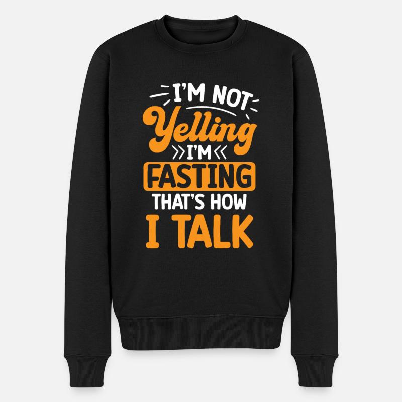 Jeûne intermittent Perte de poids - Pull Premium bio Homme - noir