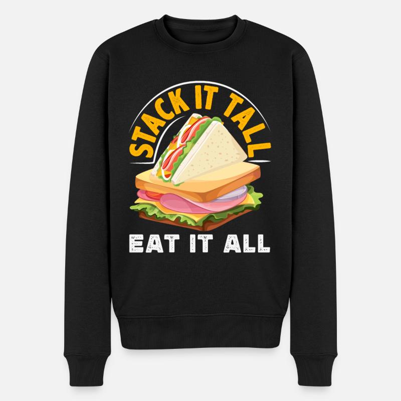 Sandwich Day Snack Celebration Sandwich - Männer Premium Bio Pullover - Schwarz