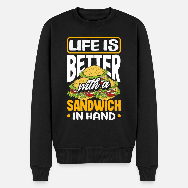 Sandwich Sandwich Snack Célébration - Pull Premium bio Homme - noir