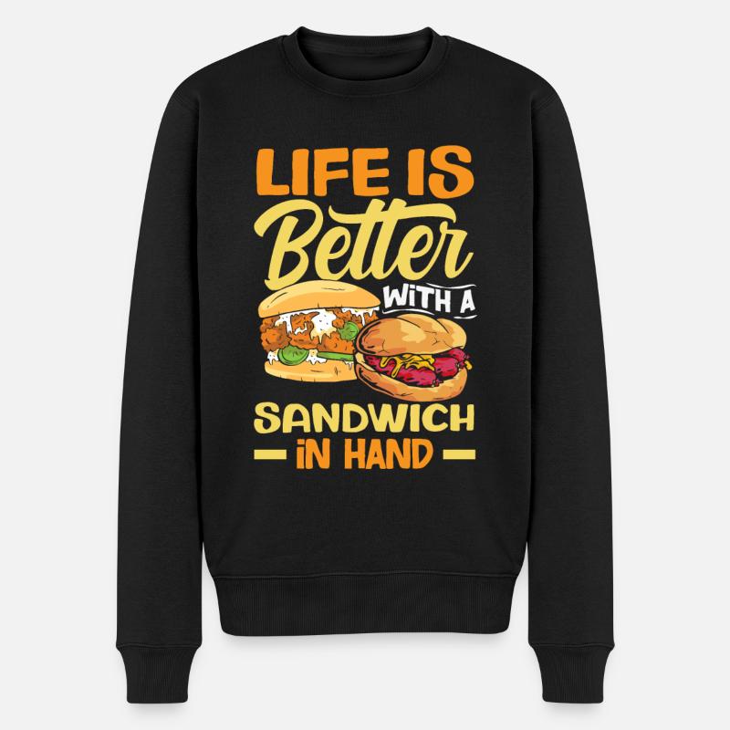 Sandwich Sandwich Snack Célébration - Pull Premium bio Homme - noir