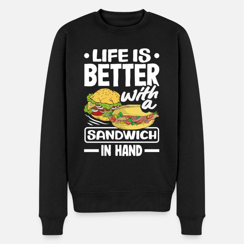 Sandwich Sandwich Snack Célébration - Pull Premium bio Homme - noir