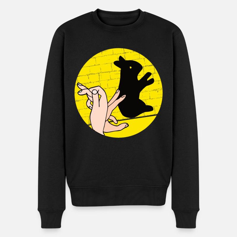 Hand Shadow Puppet Show Puppets - Men's Premium Organic Jumper - black