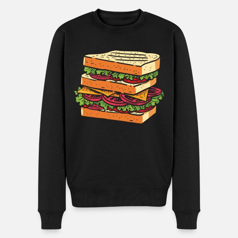 Sandwich Day Snack Celebration Sandwich - Männer Premium Bio Pullover - Schwarz