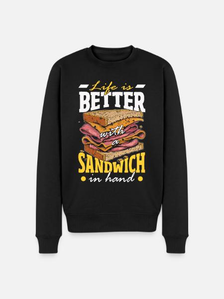 Sandwich Sandwich Snack Célébration - Pull Premium bio Homme - noir