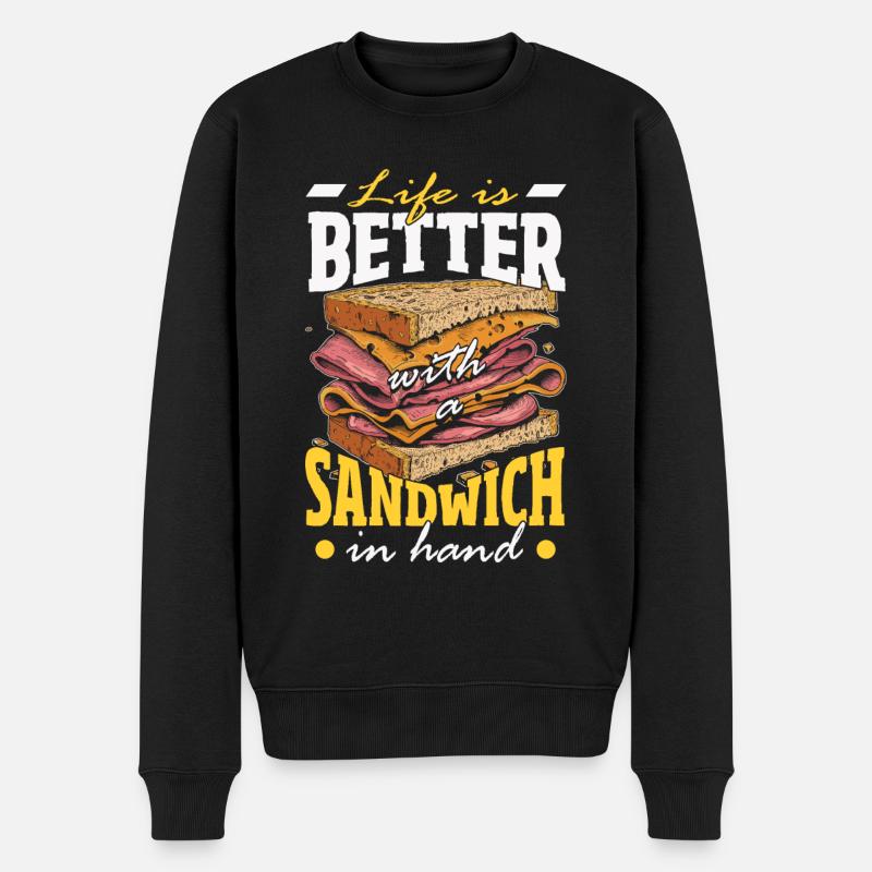 Sandwich Sandwich Snack Célébration - Pull Premium bio Homme - noir