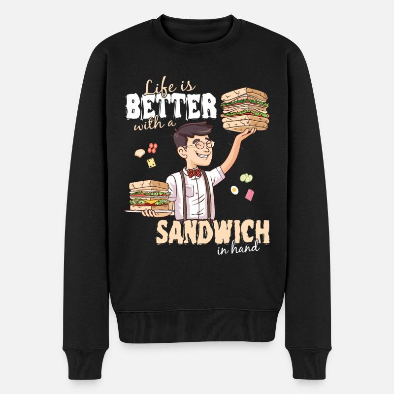 Sandwich Sandwich Snack Célébration - Pull Premium bio Homme - noir