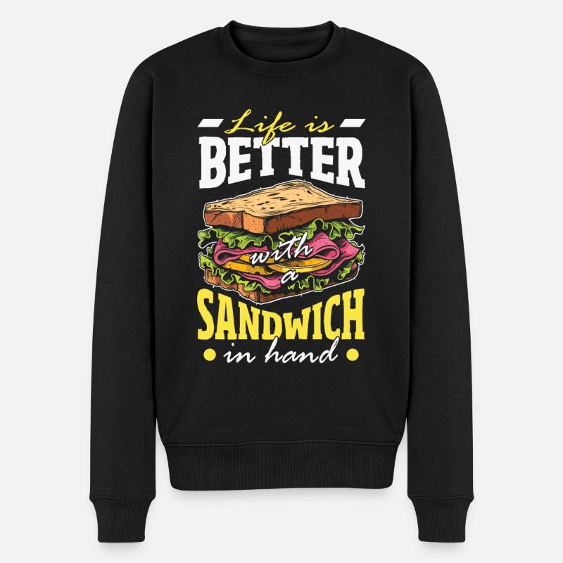 Sandwich Sandwich Snack Célébration - Pull Premium bio Homme - noir