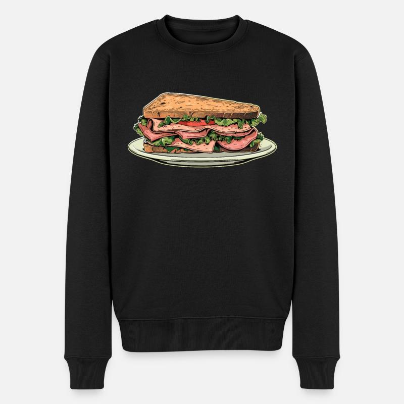 Sandwich Day Snack Celebration Sandwich - Men's Premium Organic Jumper - black