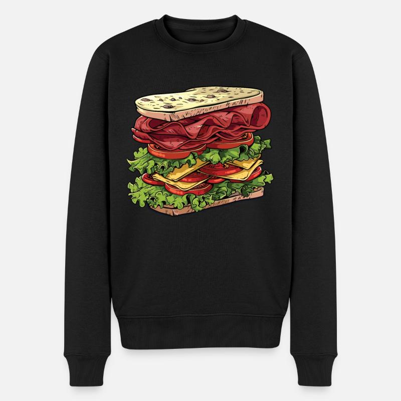 Sandwich Day Snack Celebration Sandwich - Men's Premium Organic Jumper - black
