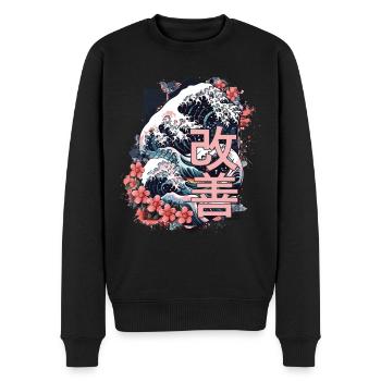 Hiragana Katakana Kaizen-methode Kaizen - Männer Premium Bio Pullover - Schwarz - Vorne - Nico (187cm)