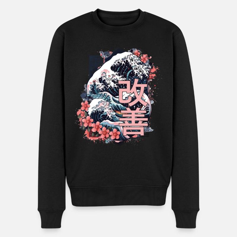 Hiragana Katakana Kaizen-methode Kaizen - Men's Premium Organic Jumper - black