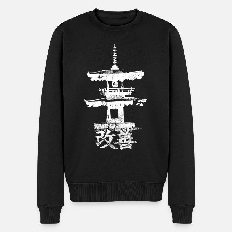 Hiragana Katakana Kaizen-methode Kaizen - Men's Premium Organic Jumper - black