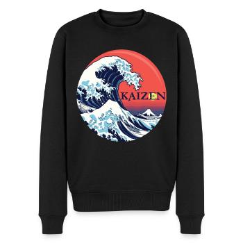 Hiragana Katakana Kaizen-methode Kaizen - Männer Premium Bio Pullover - Schwarz - Vorne - Nico (187cm)