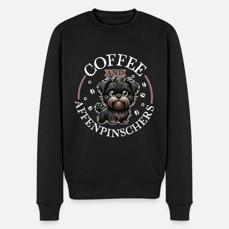 Café et Affenpinscher - Pull Premium bio Homme - noir