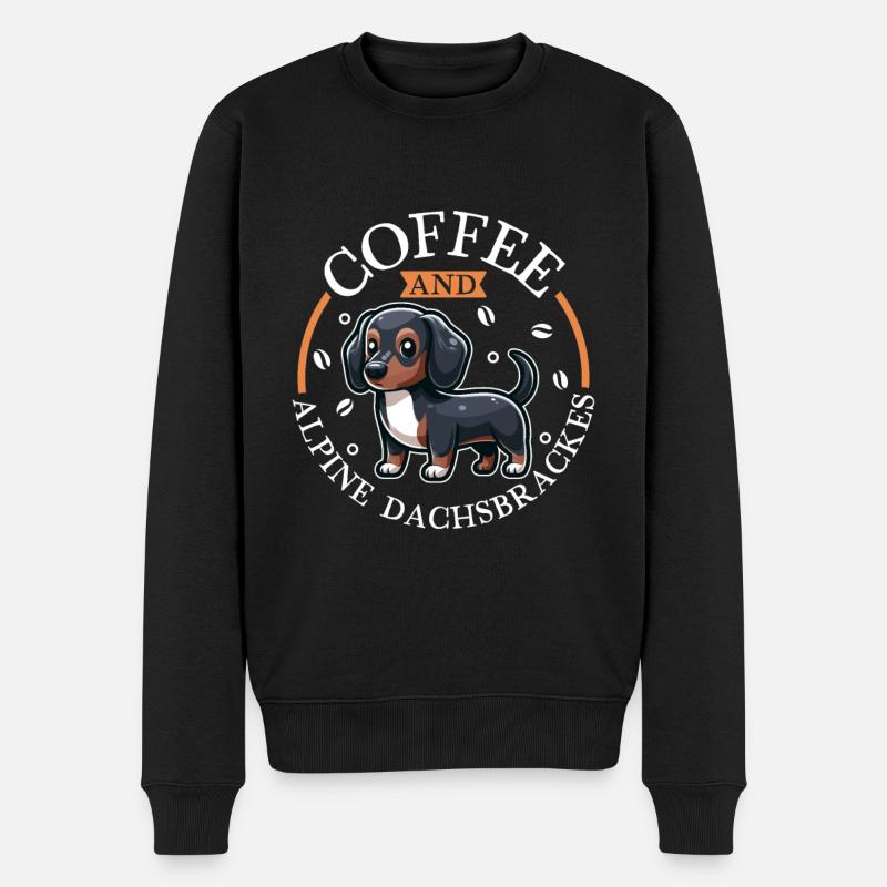 Café et Dachsbracke alpin - Pull Premium bio Homme - noir