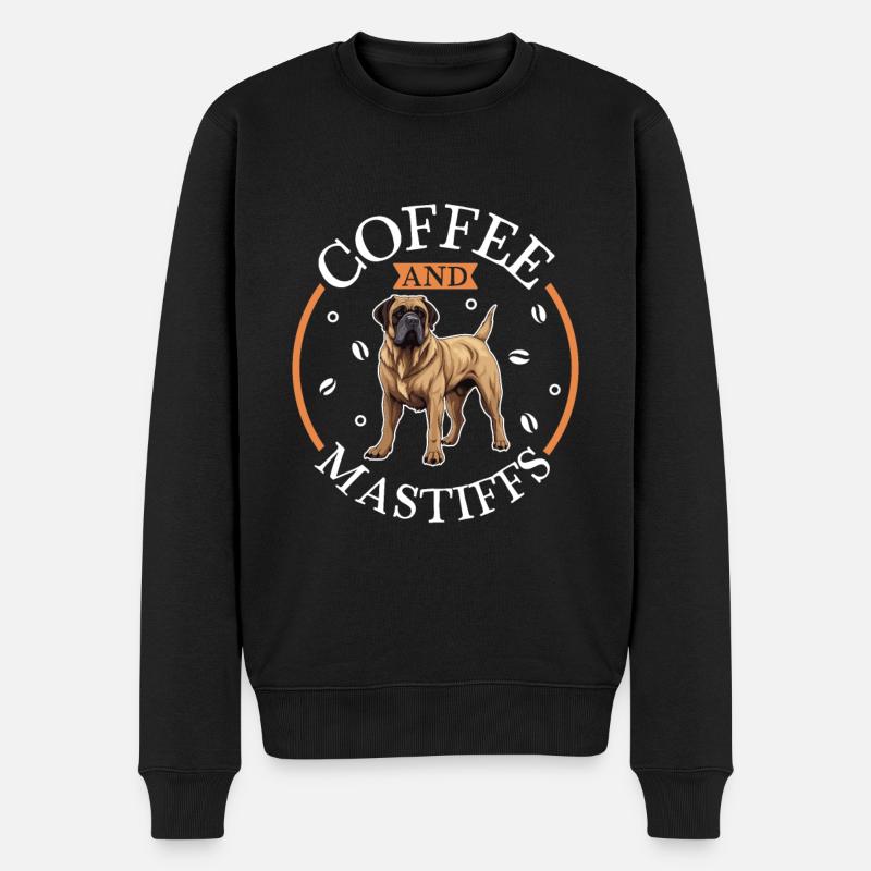Kaffee und Assyrian Mastiff - Männer Premium Bio Pullover - Schwarz