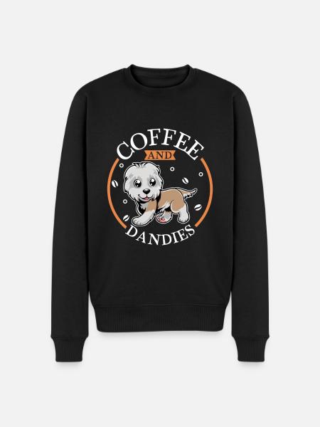 Coffee and Dandie Dinmont Terrier - Men's Premium Organic Jumper - black
