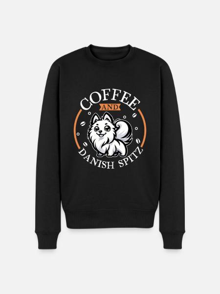 Coffee and Danish Spitz - Men's Premium Organic Jumper - black