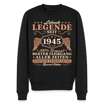 1945 Jahrgang geboren Vintage Geburtstag - Männer Premium Bio Pullover - Schwarz - Vorne - Nico (187cm)