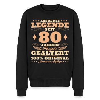 80 Geburtstag Perfekt Gealtert 80 Jahre - Männer Premium Bio Pullover - Schwarz - Vorne - Nico (187cm)