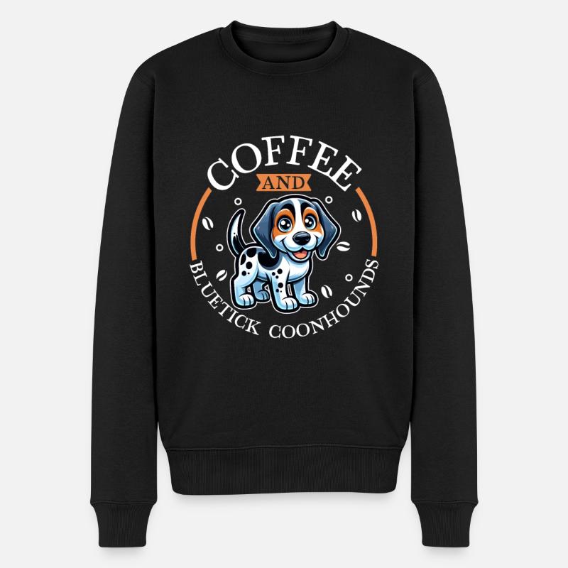 Café et Bluetick Coonhound - Pull Premium bio Homme - noir
