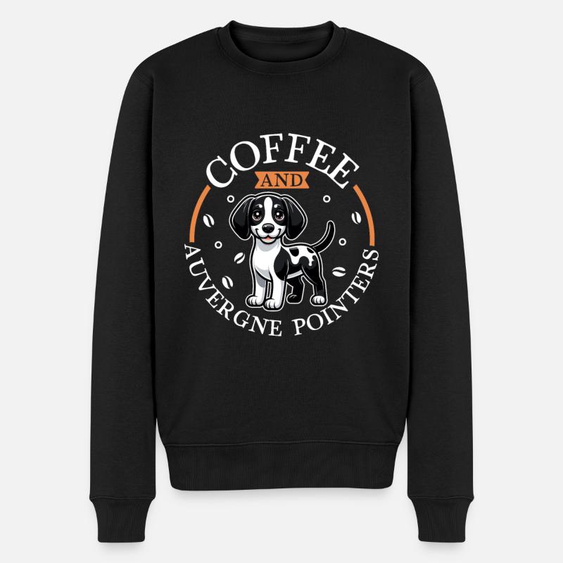 Café et Braque d’Auvergne - Pull Premium bio Homme - noir