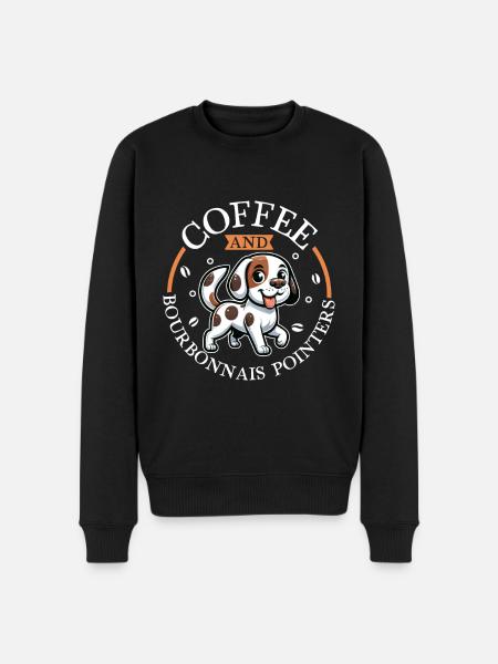 Coffee and Braque du Bourbonnais - Men's Premium Organic Jumper - black