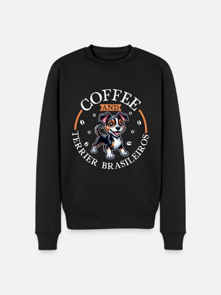 Coffee and Terrier Brasileiro - Men's Premium Organic Jumper - black