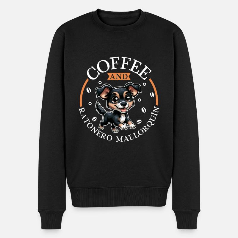 Café et Ratonero mallorquín - Pull Premium bio Homme - noir
