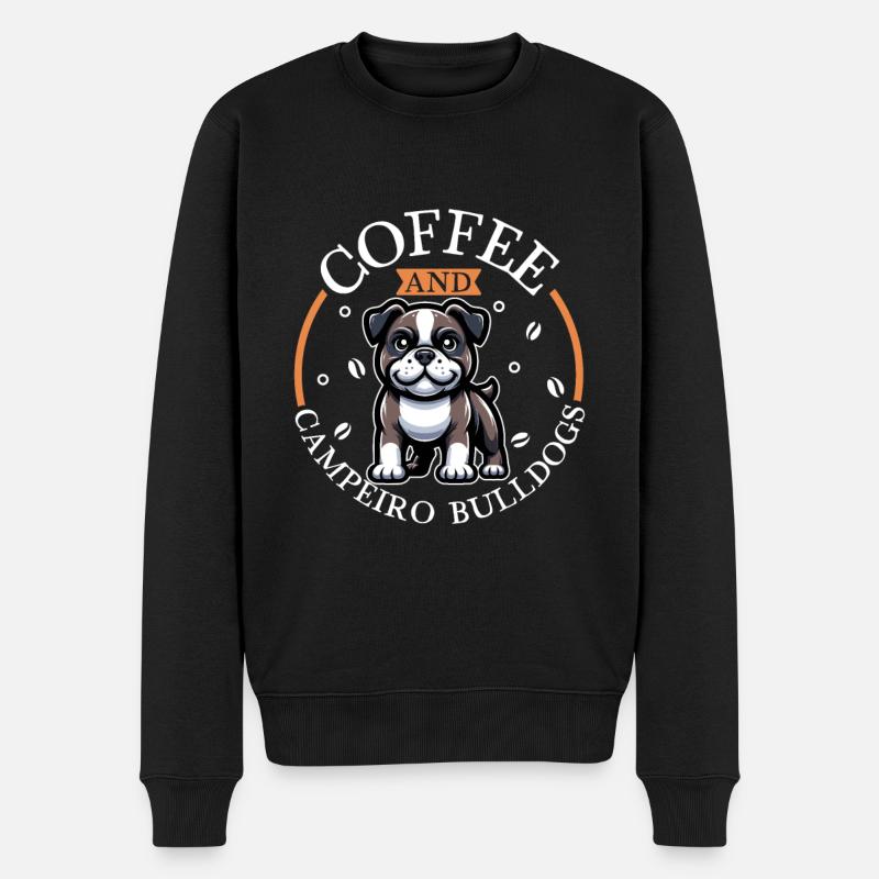 Café et bouledogue Campeiro - Pull Premium bio Homme - noir