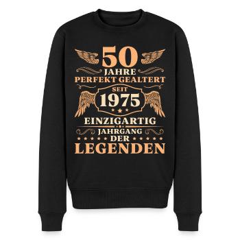 50 Geburtstag Perfekt Gealtert Jahrgang 1975 - Männer Premium Bio Pullover - Schwarz - Vorne - Nico (187cm)