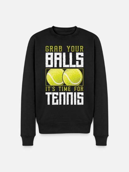 Funny Tennis Player Racket Pun - Men's Premium Organic Jumper - black