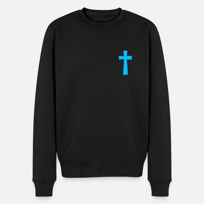 Jesus Christus Christlich Christentum Gott Bibel - Männer Premium Bio Pullover - Schwarz