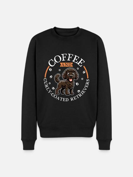 Coffee and Curly-coated Retriever - Men's Premium Organic Jumper - black