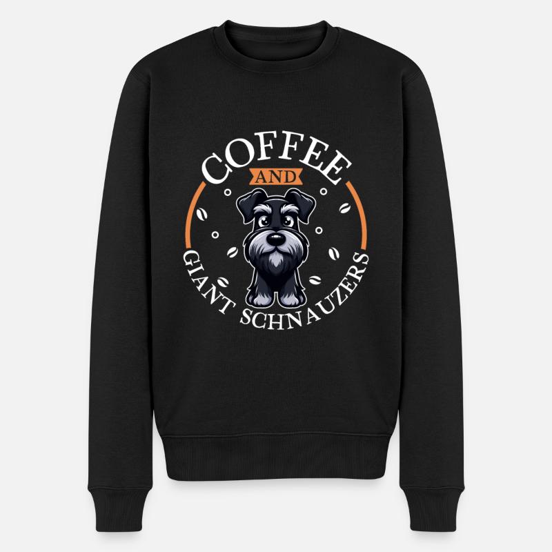 Café et schnauzer géant - Pull Premium bio Homme - noir