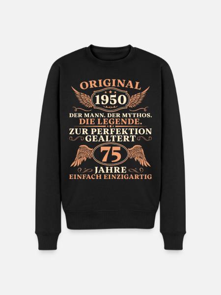 Original 1950 Jahrgang Mann 75 Geburtstag - Männer Premium Bio Pullover - Schwarz