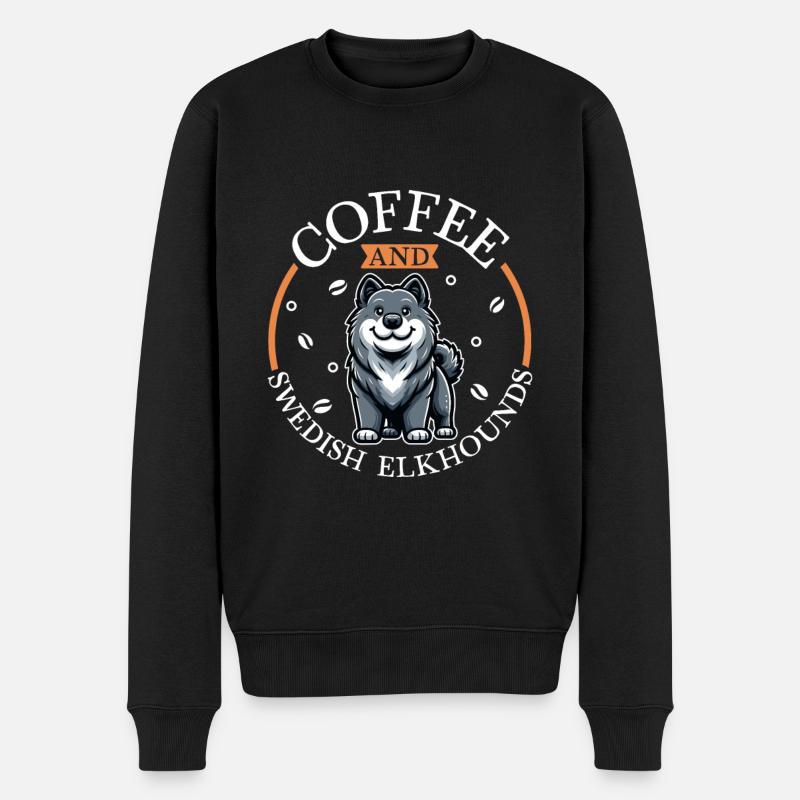 Kaffe och Jämthund - Ekologisk premiumtröja herr - svart