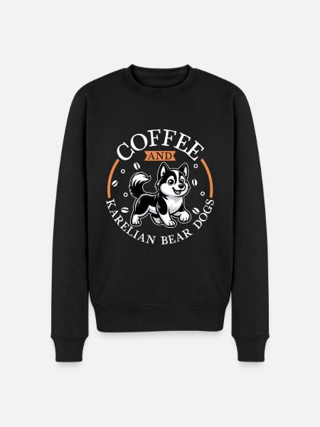 Coffee and Karelian Bear Dog - Men's Premium Organic Jumper - black