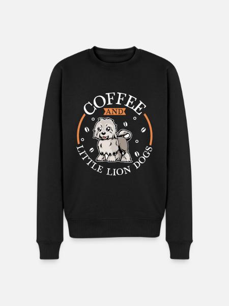 Coffee and Löwchen - Men's Premium Organic Jumper - black