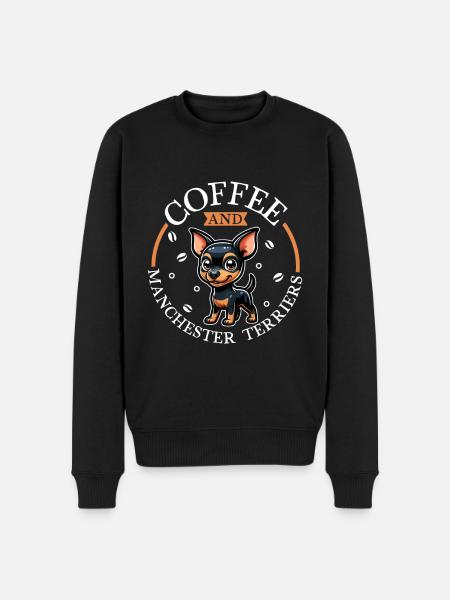 Coffee and Manchester Terrier - Men's Premium Organic Jumper - black