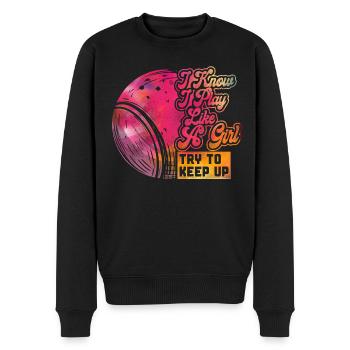 Funny Tennis Player Racket - Männer Premium Bio Pullover - Schwarz - Vorne - Nico (187cm)
