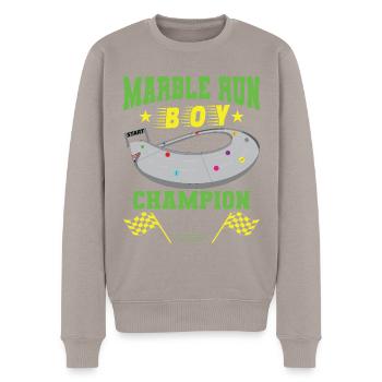 MARBLE RUN BOY - Men's Premium Organic Jumper - taupe - Front - Nico (187cm)