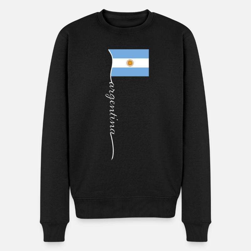 Argentine Cadeau Argentine Drapeau argentin - Pull Premium bio Homme - noir