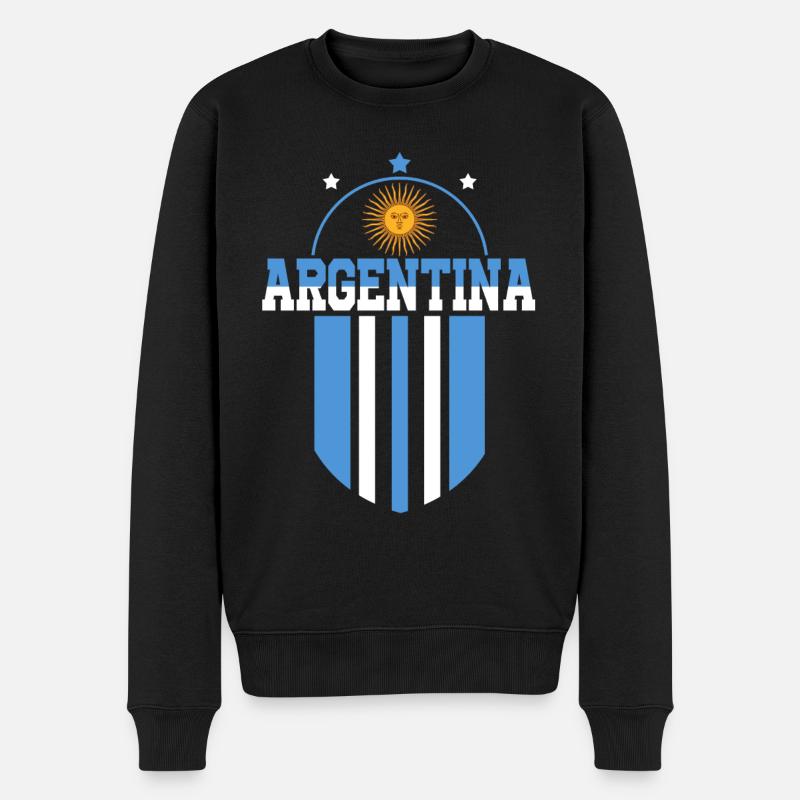 Argentine Cadeau Argentine Drapeau argentin - Pull Premium bio Homme - noir