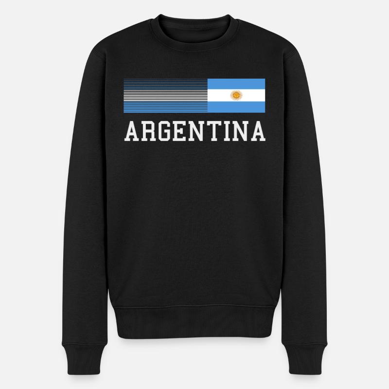 Argentine Cadeau Argentine Drapeau argentin - Pull Premium bio Homme - noir