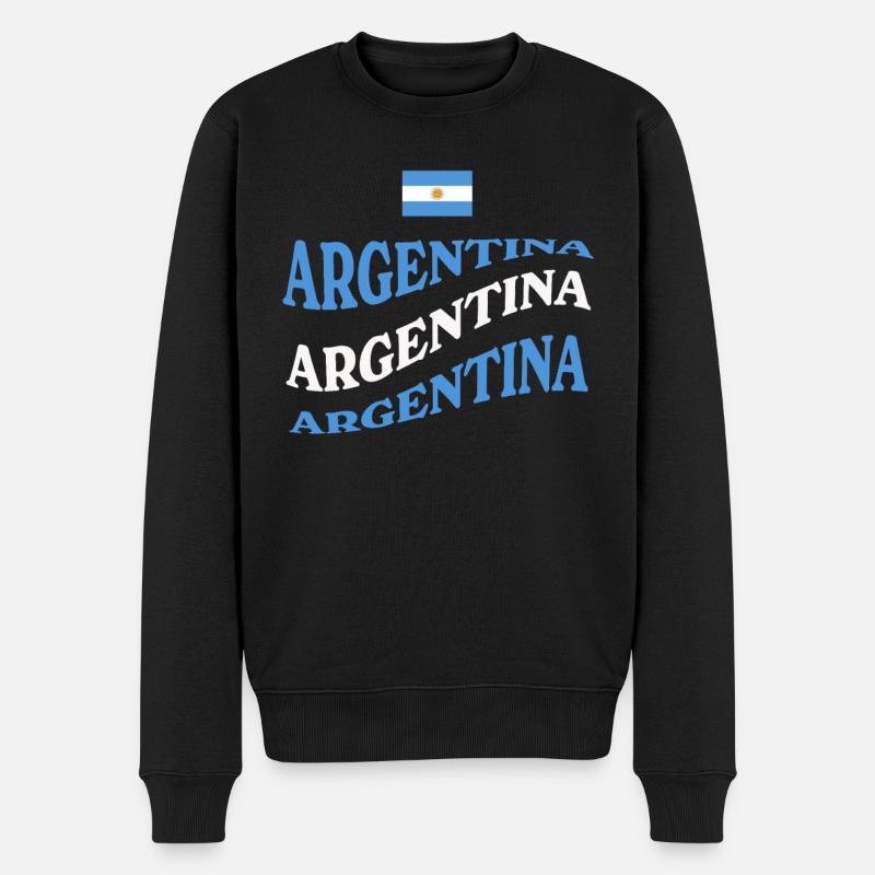 Argentine Cadeau Argentine Drapeau argentin - Pull Premium bio Homme - noir