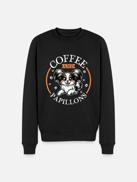 Coffee and Papillon - Men's Premium Organic Jumper - black