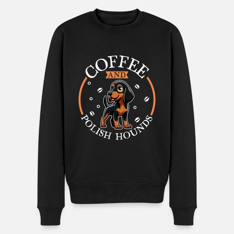 Coffee and Polish Hound - Men's Premium Organic Jumper - black