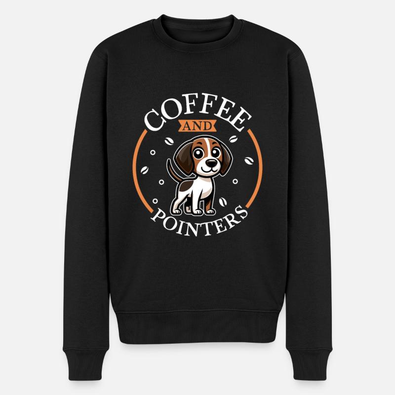 Coffee and English Pointer - Men's Premium Organic Jumper - black