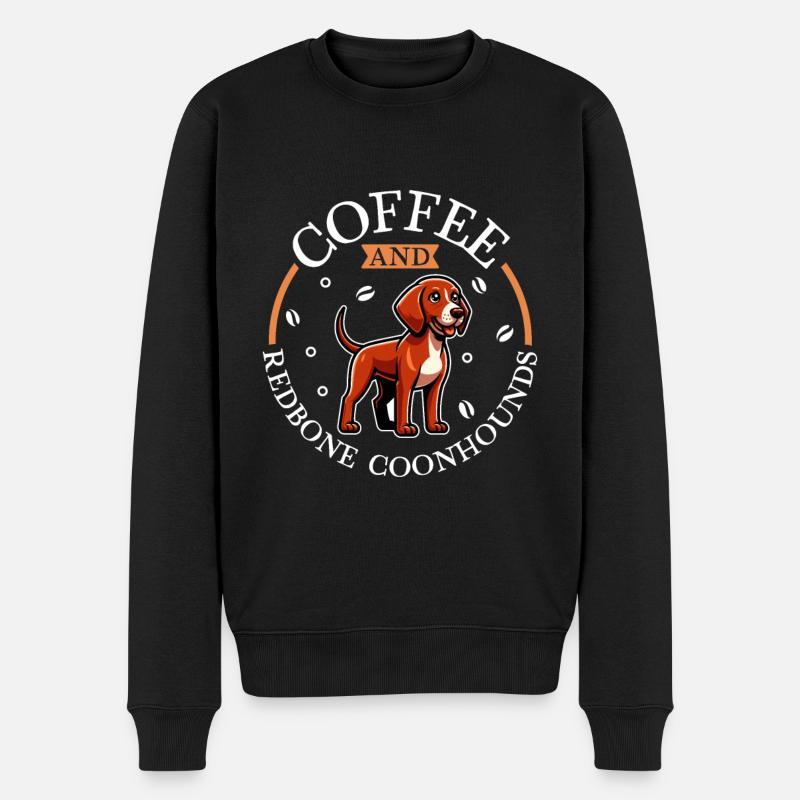 Café et Redbone Coonhound - Pull Premium bio Homme - noir